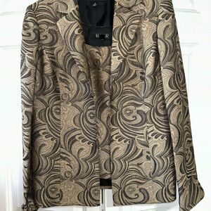 Kasper Women's Brocade Blazer and tank Size 4 Brown Paisley